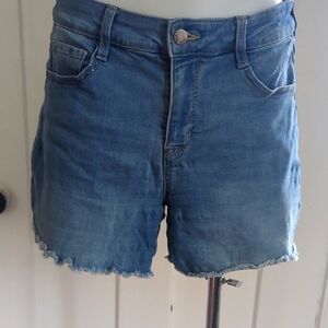 Nine West Blue Jean Shorts with Frayed Hem